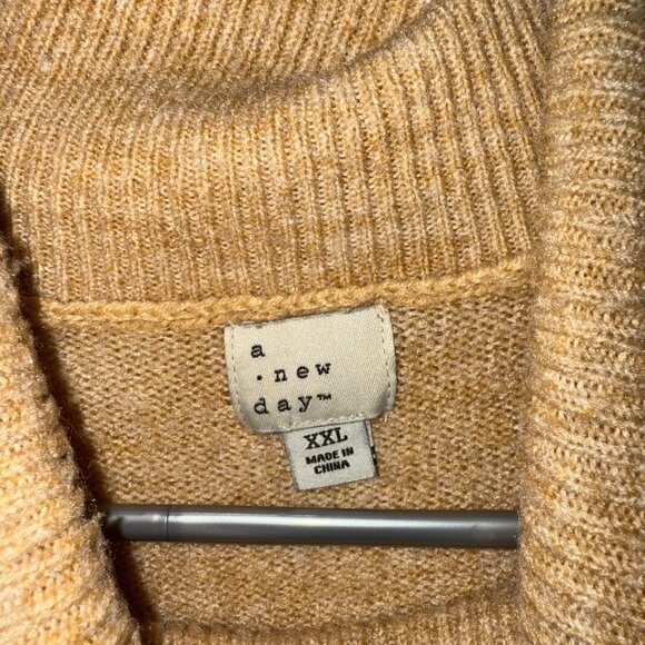 A New Day XXL Tan Cowl Neck Sweater Womens Casual Knitwear - Picture 5 of 6